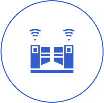 Wi-Fi gate icon on black background.