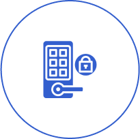 Smartphone security icon with lock symbol.